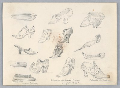 Schetsen van schoenen door Arnold William Brunner