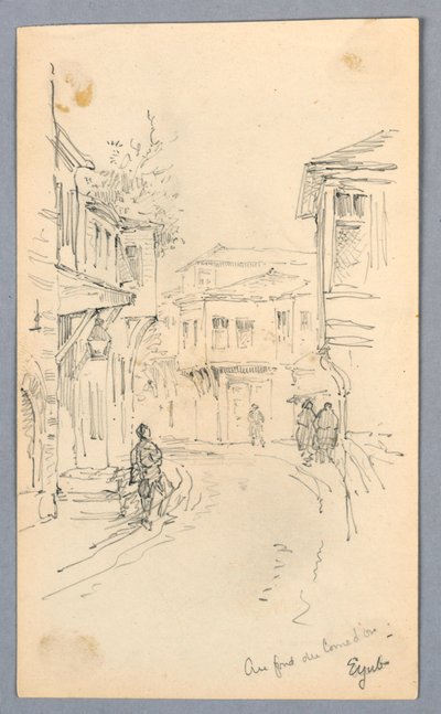 Straatscène door Arnold William Brunner