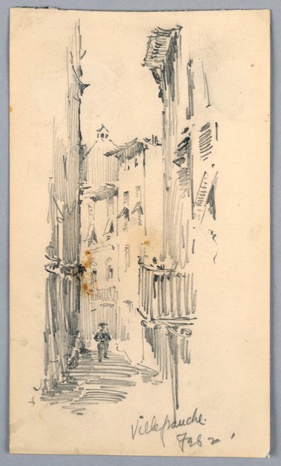 Straat in Villefranche door Arnold William Brunner