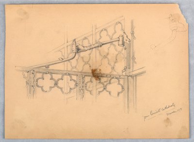 Studie van een scharnier van de kathedraal van Orvieto door Arnold William Brunner