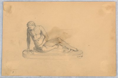 Studie van een standbeeld of afgietsel door Arnold William Brunner