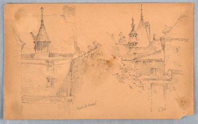 Twee scènes in Mont St. Michel en Vitré door Arnold William Brunner