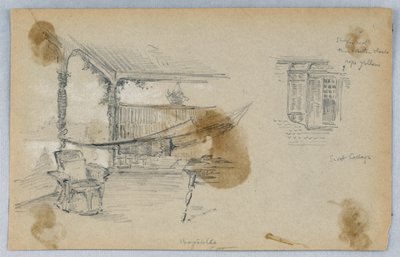 Twee schetsen, Scott Cottage door Arnold William Brunner