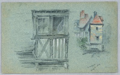 Twee schetsen van Lisieux door Arnold William Brunner