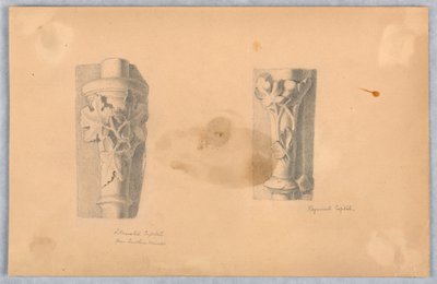 Twee studies van kapitelen door Arnold William Brunner