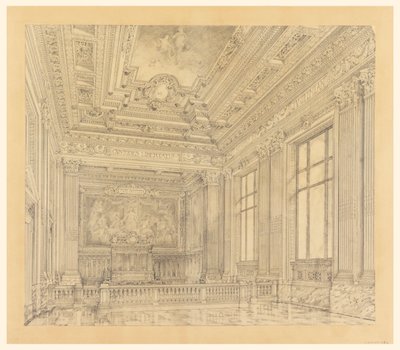 Uitzicht op Rechtbank, Federaal Gebouw, Cleveland, OH door Arnold William Brunner