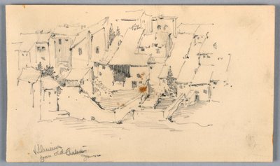 Villeneuve vanaf het oude kasteel door Arnold William Brunner
