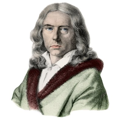 Portret van Adelbert de Chamisso - Portret van Adelbert von Chamisso (1781-1838), Duitse schrijver door Arnold van Westerhout