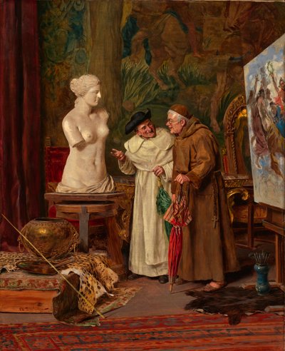 In het Atelier, voor 1887 door Arnoldo Tamburini