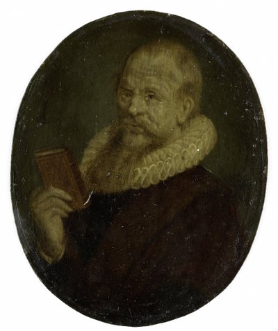 Portret van Theodorus Schrevelius, rector van de Latijnse School in Leiden door Arnoud van Halen