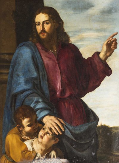 Christus zegent de kinderen Laat de kleine kinderen tot mij komen, ca. 1629-1630 door Artemisia Gentileschi