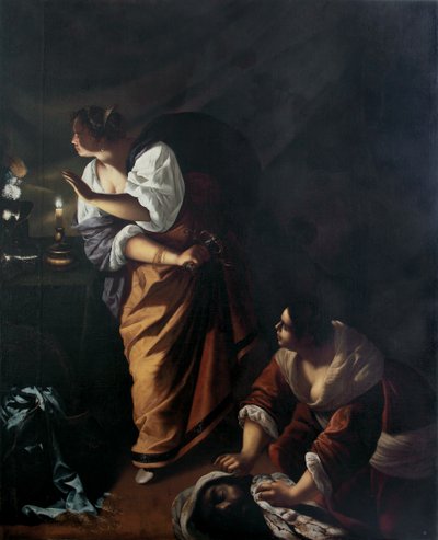 Judith en haar dienstmaagd Abra met het hoofd van Holofernes, ca. 1647-1648 door Artemisia Gentileschi