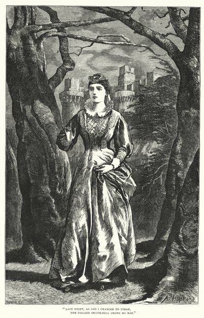Cumnor Hall (gravure) door Arthur (after) Hopkins
