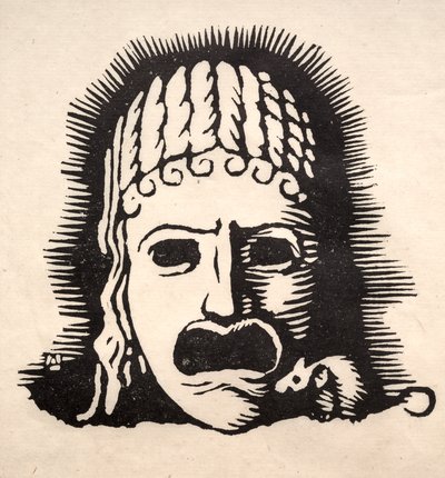 Grieks masker met muis door Arthur Allen Lewis