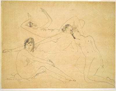 Vier figuren door Arthur B. Davies