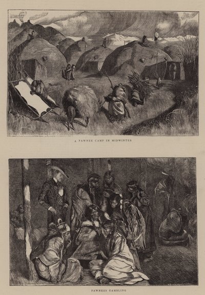 Een Pawnee Kamp in de Winter door Arthur Boyd Houghton