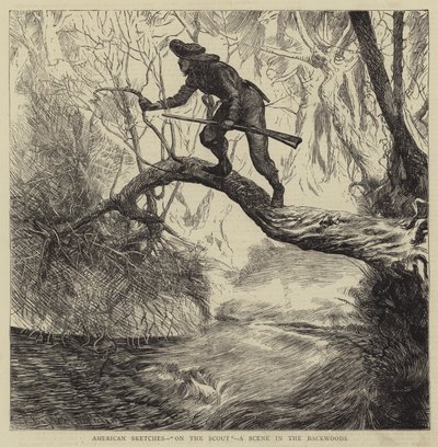 Amerikaanse Schetsen, Op Verkenning, een Scène in de Achterlanden door Arthur Boyd Houghton