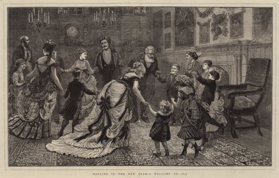 Dansen in het nieuwe jaar, een welkom aan 1873 door Arthur Boyd Houghton