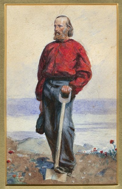 Giuseppe Garibaldi op het eiland Capri door Arthur Boyd Houghton