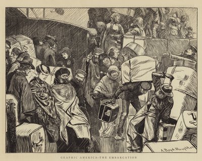 Grafisch Amerika, de inscheping door Arthur Boyd Houghton