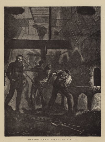 Grafisch Amerika, de stookruimte door Arthur Boyd Houghton