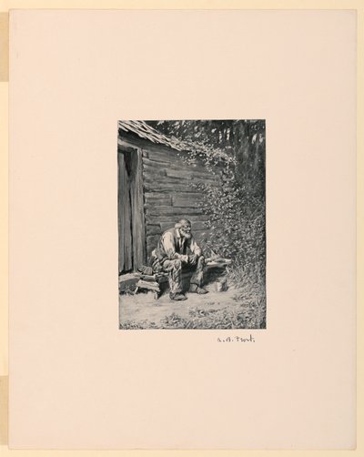 Oom Remus bij de deur van zijn hut door Arthur Burdett Frost