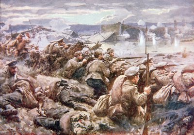 Een heroïsche Russische achterhoedeactie in de grote Poolse terugtocht door Arthur C. (after) Michael