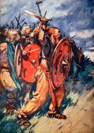 Slag bij het Teutoburgerwoud, Duitsland, 9 AD 1913 door Arthur C Michael