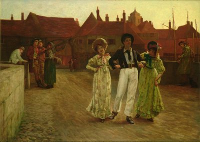 Jack Aan Wal, Scène in Sandwich, Kent door Arthur Claude Cooke