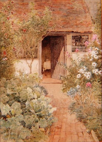 Kool in een cottage tuin door Arthur Claude Strachan