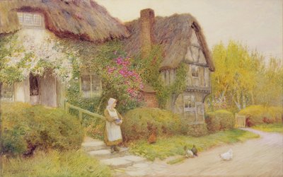 De kippen voeren door Arthur Claude Strachan