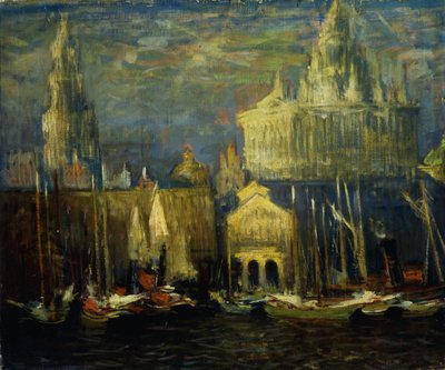 Waterfront van New York door Arthur Clifton Goodwin