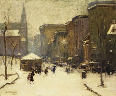 Park Street Kerk in de Sneeuw door Arthur Clifton Goodwin