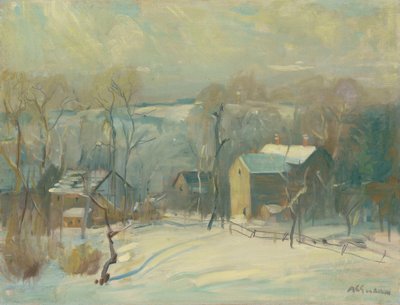 Dorp in de Sneeuw door Arthur Clifton Goodwin
