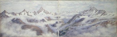 Uitzicht vanaf de Breithorn door Arthur Cust