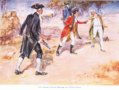 Duel tussen Warren Hastings en Philip Francis 1780 door Arthur David McCormick
