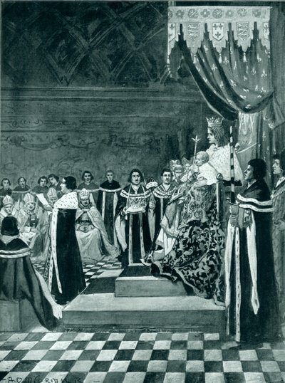 Hendrik VI opent het parlement met zijn moeder door Arthur David McCormick
