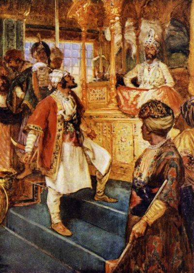 Sivaji tart openlijk de Grote Moghul door Arthur David McCormick