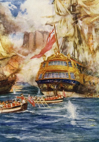 Bestorming van Geriah, 1756 door Arthur David McCormick