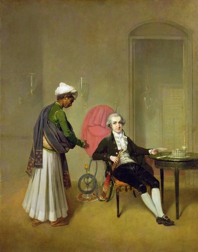 Een heer, mogelijk William Hickey, en zijn Indiase dienaar door Arthur Devis