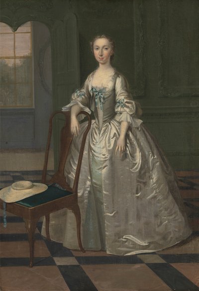 Een dame in een salon door Arthur Devis