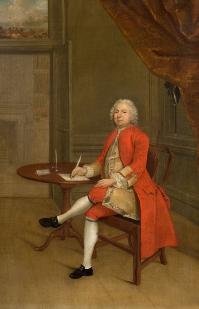 Portret van een Man in Rood, 1785 door Arthur Devis