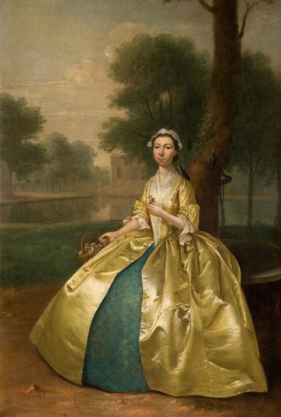 Portret van een vrouw in goud door Arthur Devis