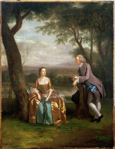 Portret van een Koppel, mogelijk Daniel en Mary Swaine van Leverington Hall, Isle of Ely, Cambridgeshire, ca. 1753 door Arthur Devis