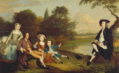 Portret van een Familie, Traditioneel Bekend als de Familie Swaine van Fencroft, Cambridgeshire door Arthur Devis