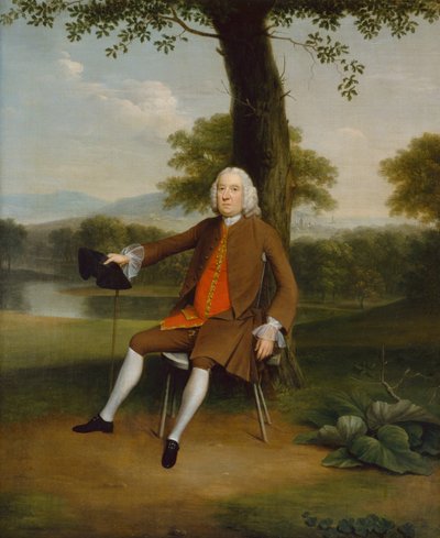 Portret van een zittende heer door Arthur Devis