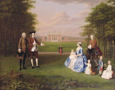 Robert Gwillym van Atherton en zijn familie, ca. 1745-7 door Arthur Devis