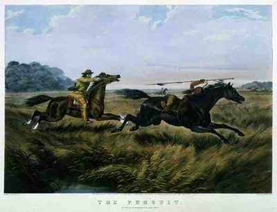 De Achtervolging, uitgegeven door Currier & Ives door Arthur Fitzwilliam (after) Tait