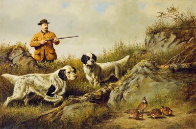 Amos F. Adams schiet over Gus Bondher en zoon, Graaf Bondher, 1887 door Arthur Fitzwilliam Tait