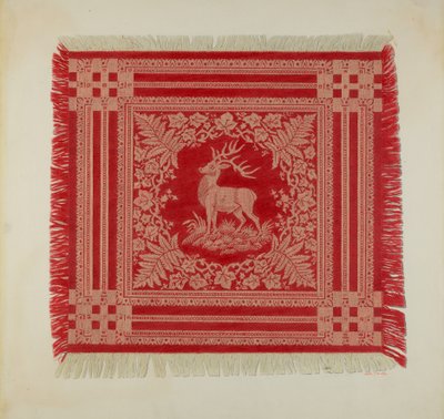 Rood en wit servet (hertontwerp) door Arthur G. Merkley